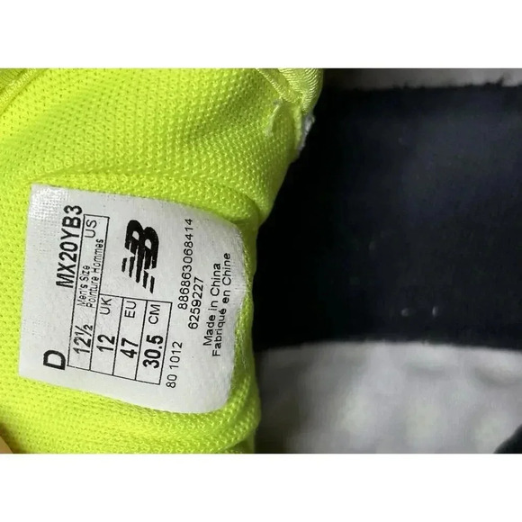 Size 12.5 - New Balance MX20YB3 Yellow/Black. See Pics - Picture 10 of 11